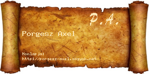 Porgesz Axel névjegykártya